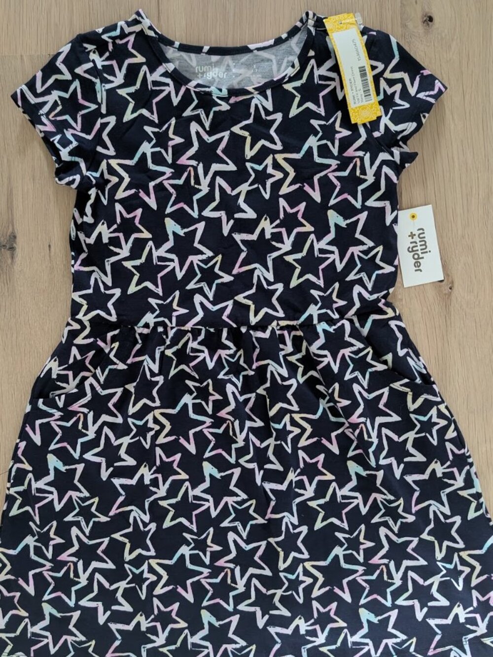 Rumi + Ryder, Val Fit & Flare Star Dress, Navy, Girls' Small